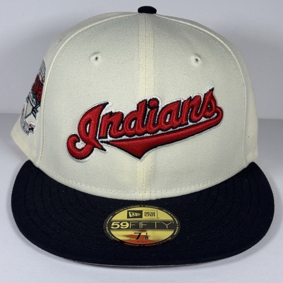 New Era Other - New Era 59FIFTY‎ Cleveland Indians Jacobs Field 1994 Hat 7 1/8 Chrome Navy
